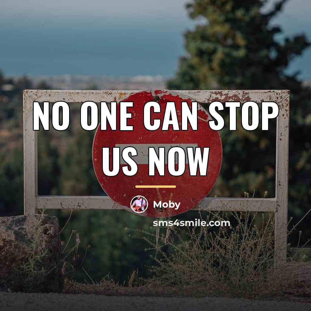 “No one can stop us now…” quote by Moby