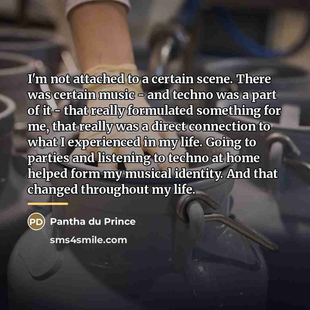 “I'm not attached to a certain scene. There was certain…” quote by Pantha du Prince