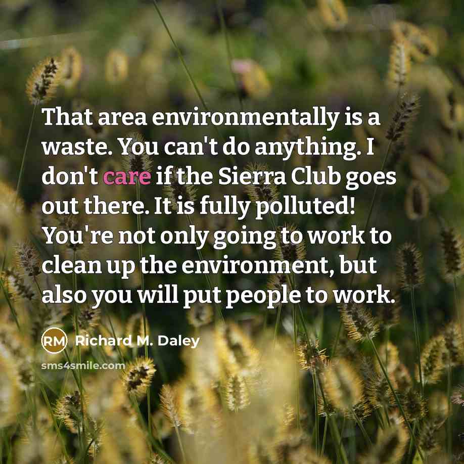 “That area environmentally is a waste. You can't do anything.…” quote by Richard M. Daley
