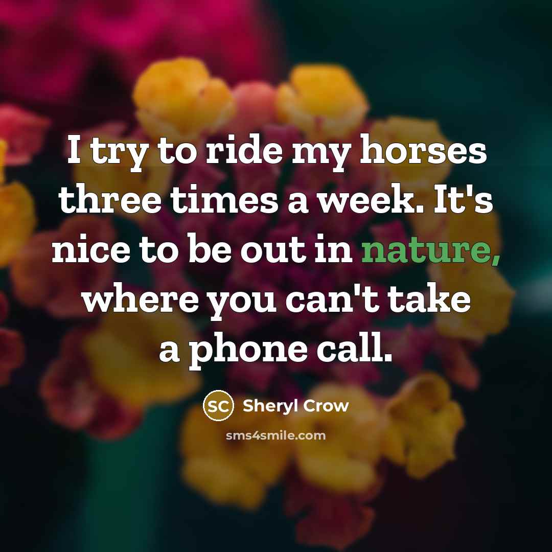 “I try to ride my horses three times a week.…” quote by Sheryl Crow