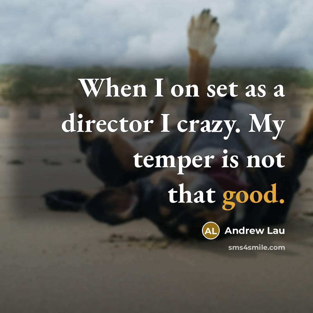“When I on set as a director I crazy. My…” quote by Andrew Lau