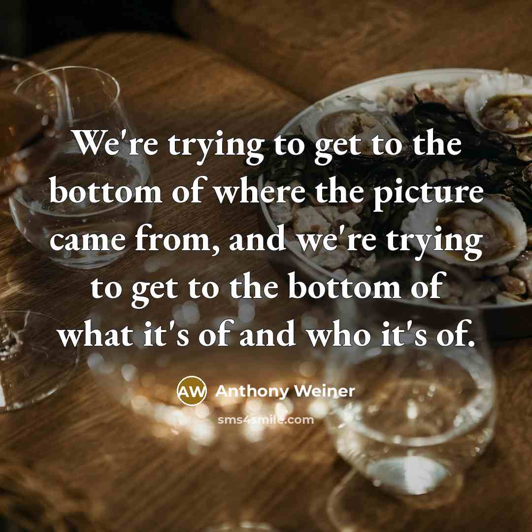 “We're trying to get to the bottom of where the…” quote by Anthony Weiner