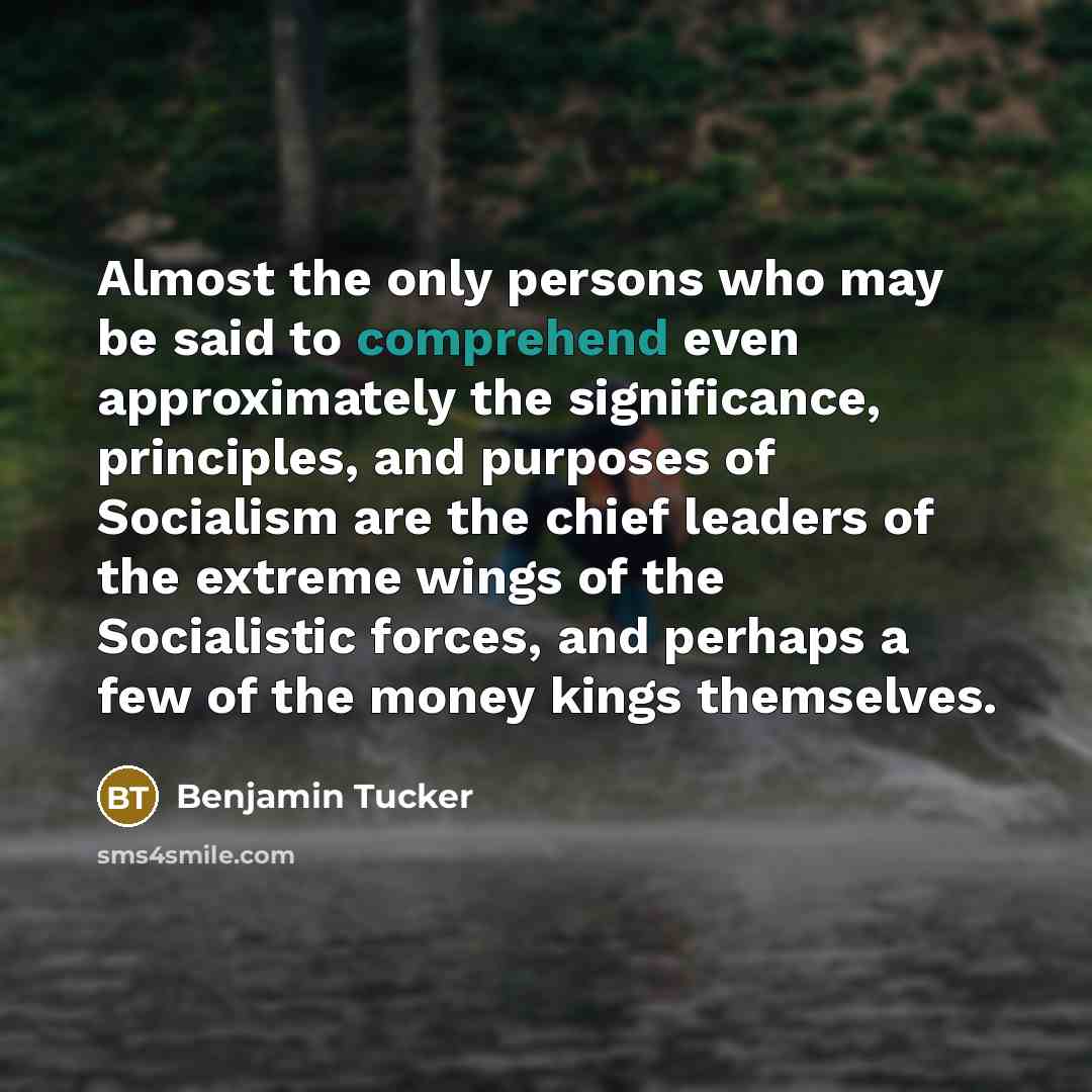 “Almost the only persons who may be said to comprehend…” quote by Benjamin Tucker