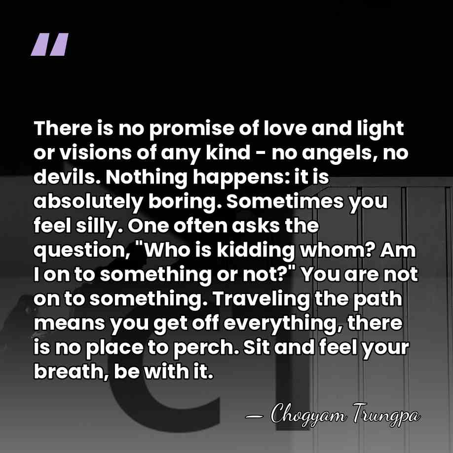 There is no promise of love and light or visions of any&hellip; - Chogyam Trungpa