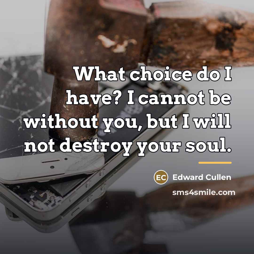 “What choice do I have? I cannot be without you,…” quote by Edward Cullen