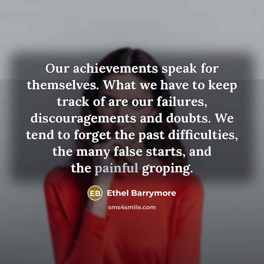 “Our achievements speak for themselves. What we have to keep…” quote by Ethel Barrymore