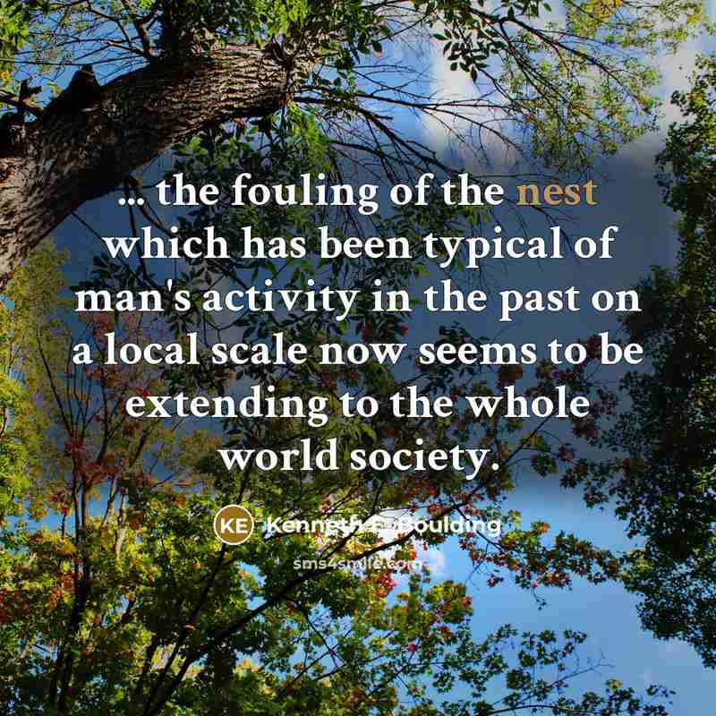 “... the fouling of the nest which has been typical…” quote by Kenneth E. Boulding