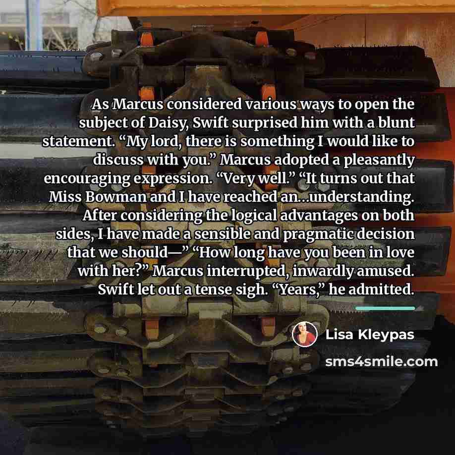 “As Marcus considered various ways to open the subject of…” quote by Lisa Kleypas