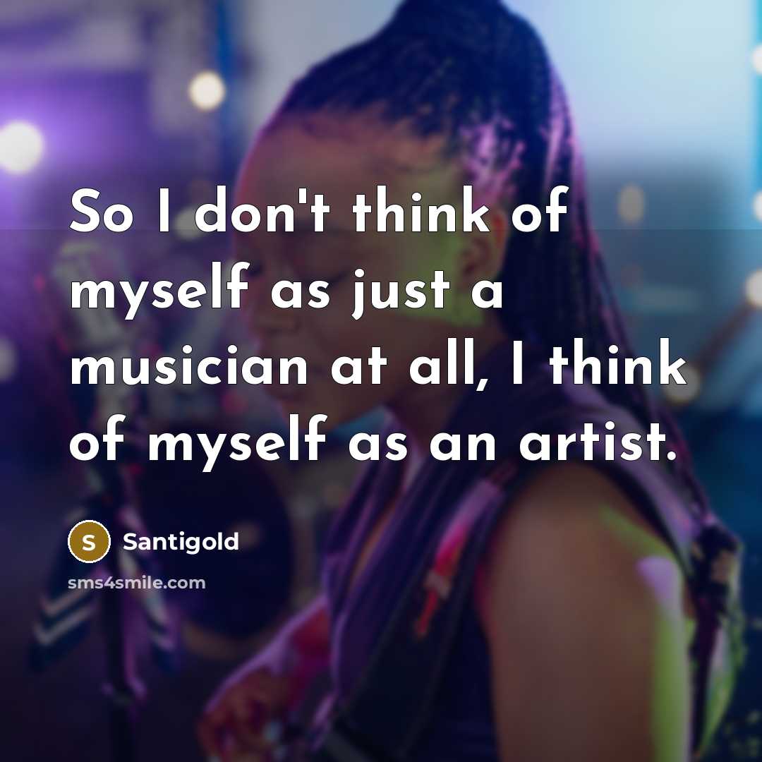 “So I don't think of myself as just a musician…” quote by Santigold