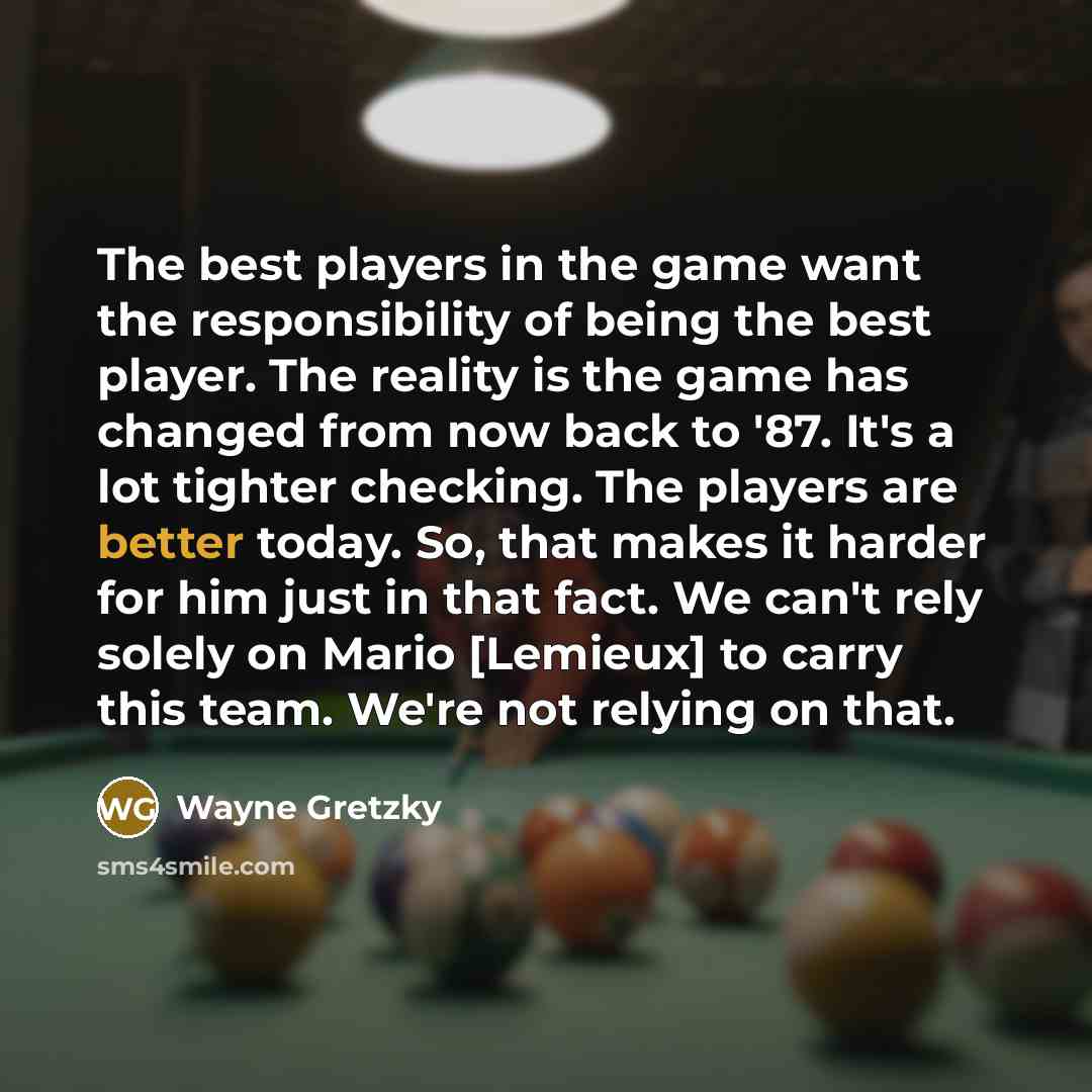 “The best players in the game want the responsibility of…” quote by Wayne Gretzky
