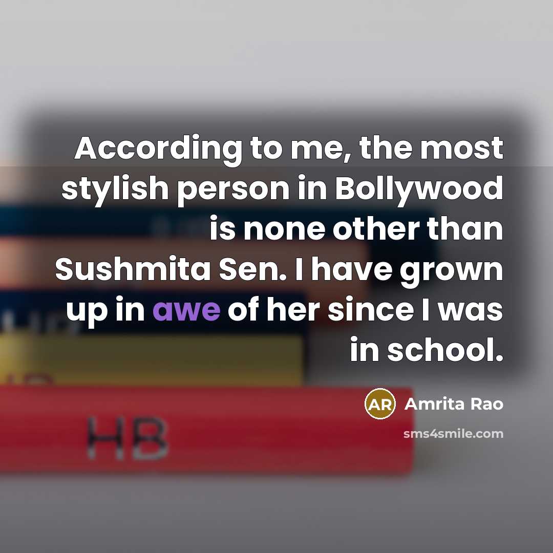 “According to me, the most stylish person in Bollywood is…” quote by Amrita Rao