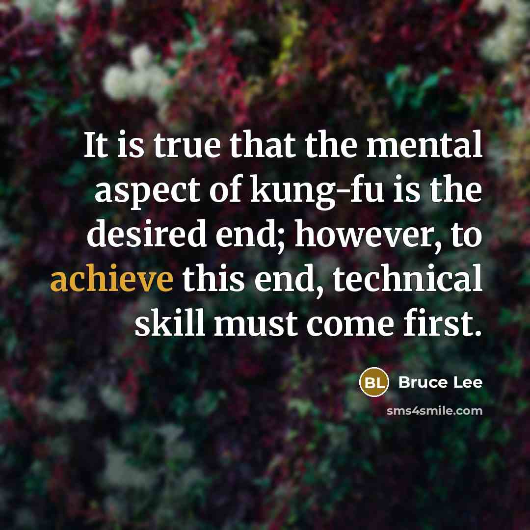 “It is true that the mental aspect of kung-fu is…” quote by Bruce Lee