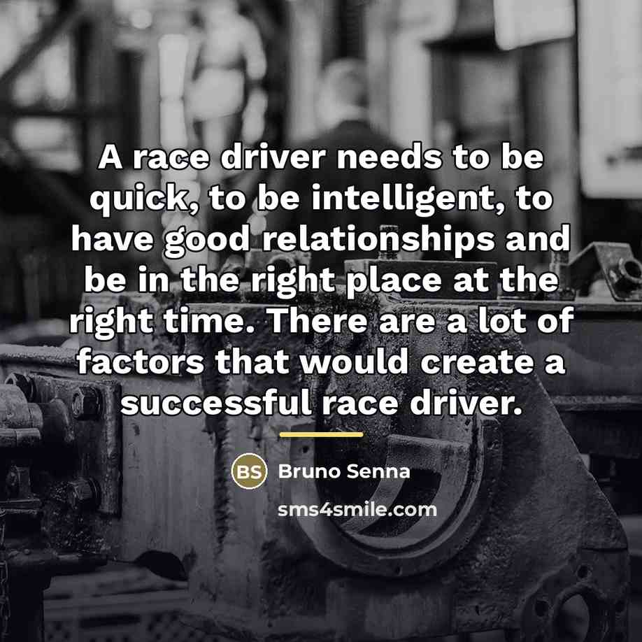 “A race driver needs to be quick, to be intelligent,…” quote by Bruno Senna