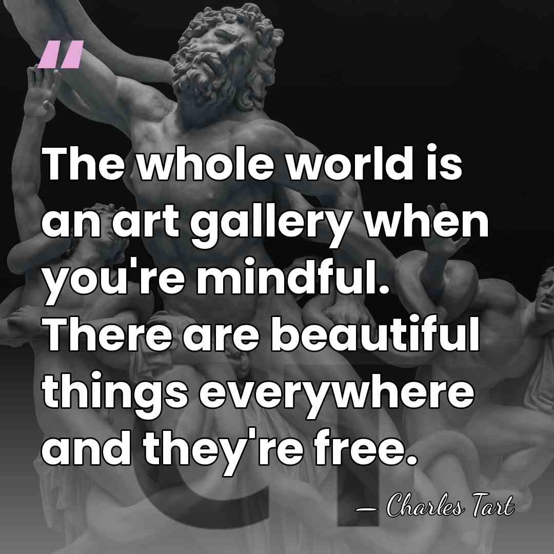 The whole world is an art gallery when you're mindful. There are&hellip; - Charles Tart