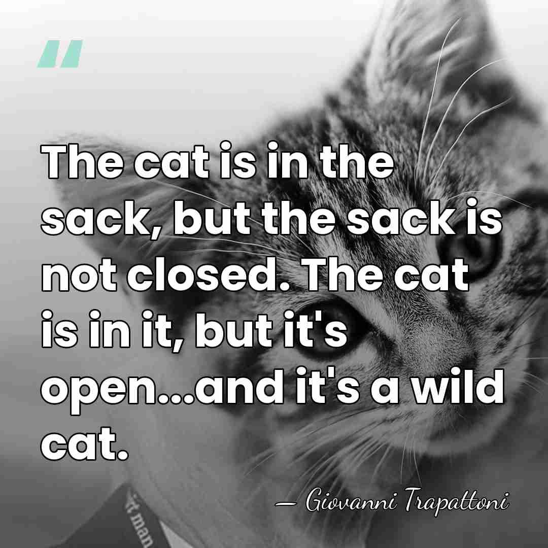 The cat is in the sack, but the sack is not closed.&hellip; - Giovanni Trapattoni