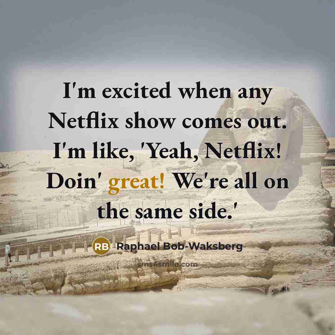 “I'm excited when any Netflix show comes out. I'm like,…” quote by Raphael Bob-Waksberg