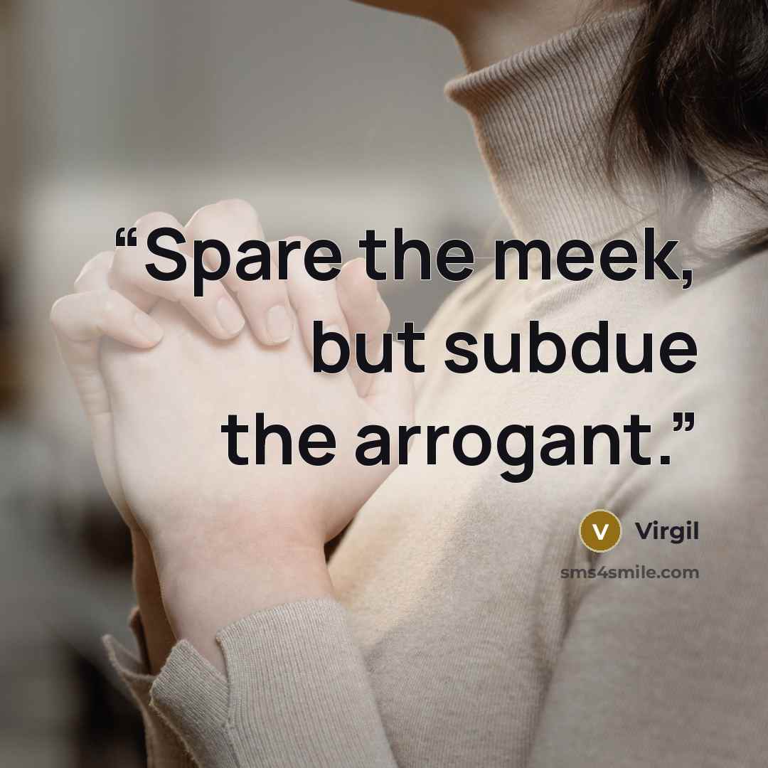 “Spare the meek, but subdue the arrogant.” quote by Virgil