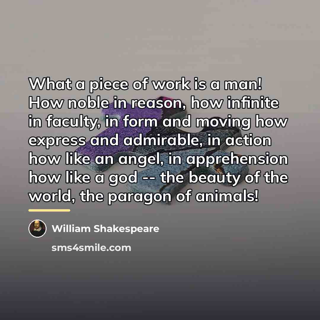 “What a piece of work is a man! How noble…” quote by William Shakespeare