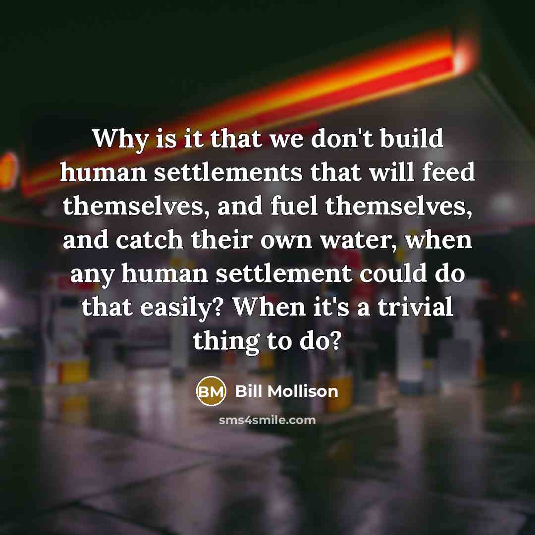“Why is it that we don't build human settlements that…” quote by Bill Mollison