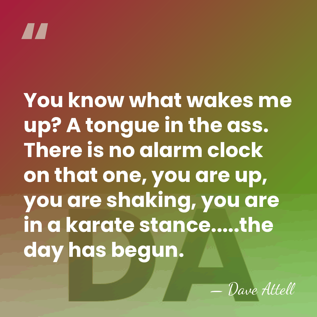 You know what wakes me up? A tongue in the ass. There&hellip; - Dave Attell