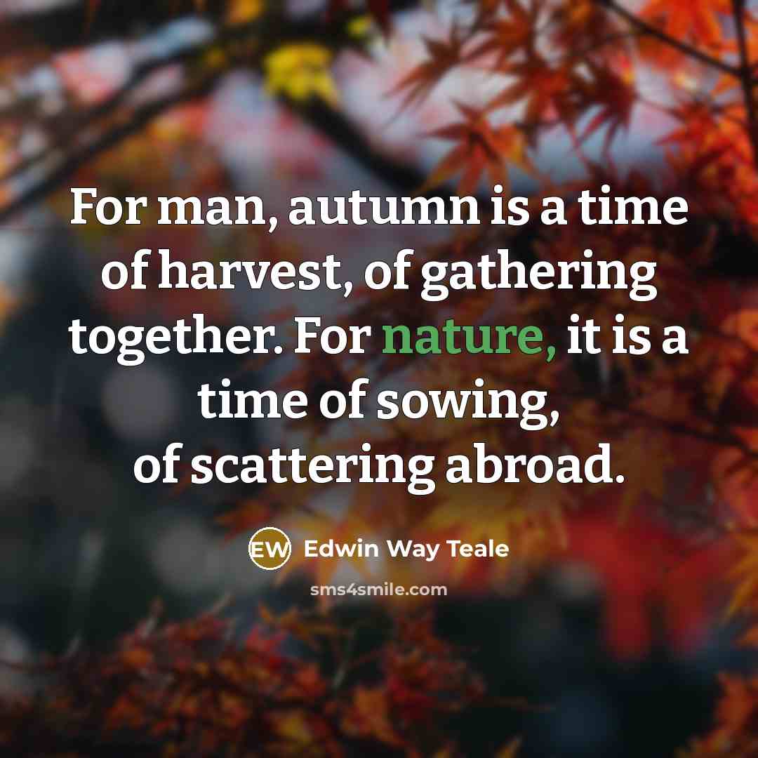 “For man, autumn is a time of harvest, of gathering…” quote by Edwin Way Teale