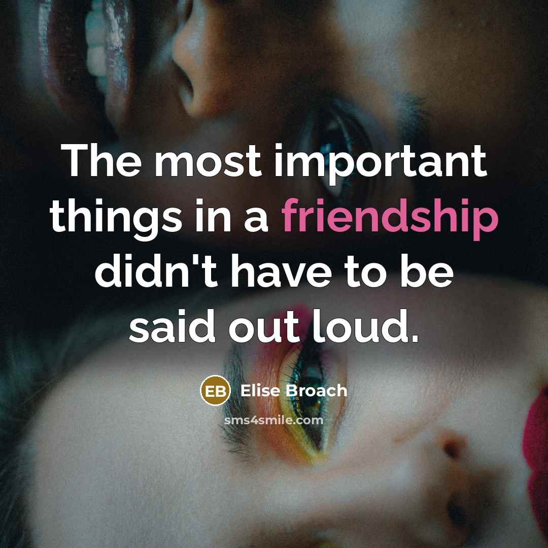 “The most important things in a friendship didn't have to be said out loud.” quote by Elise Broach