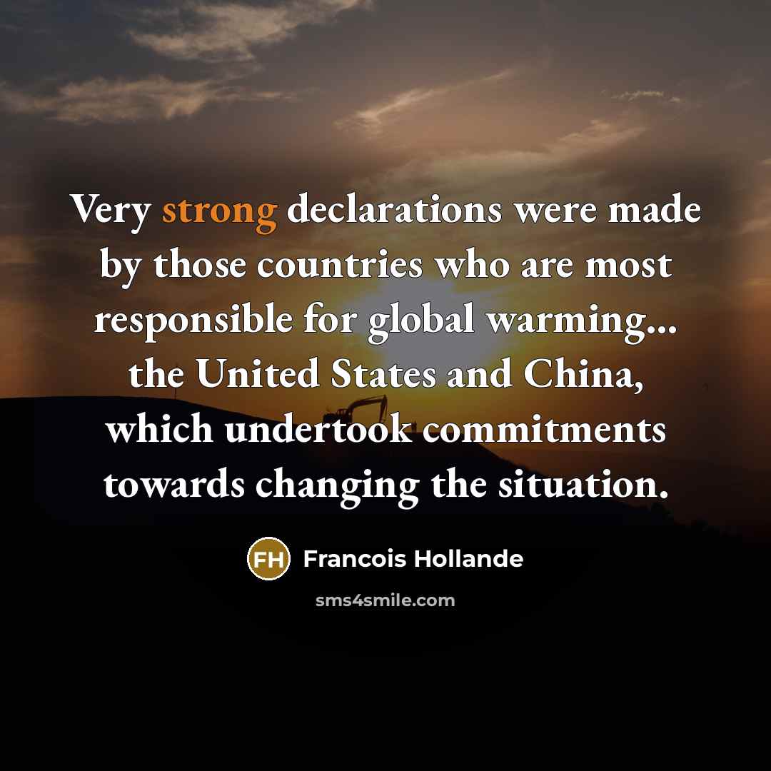 “Very strong declarations were made by those countries who are…” quote by Francois Hollande