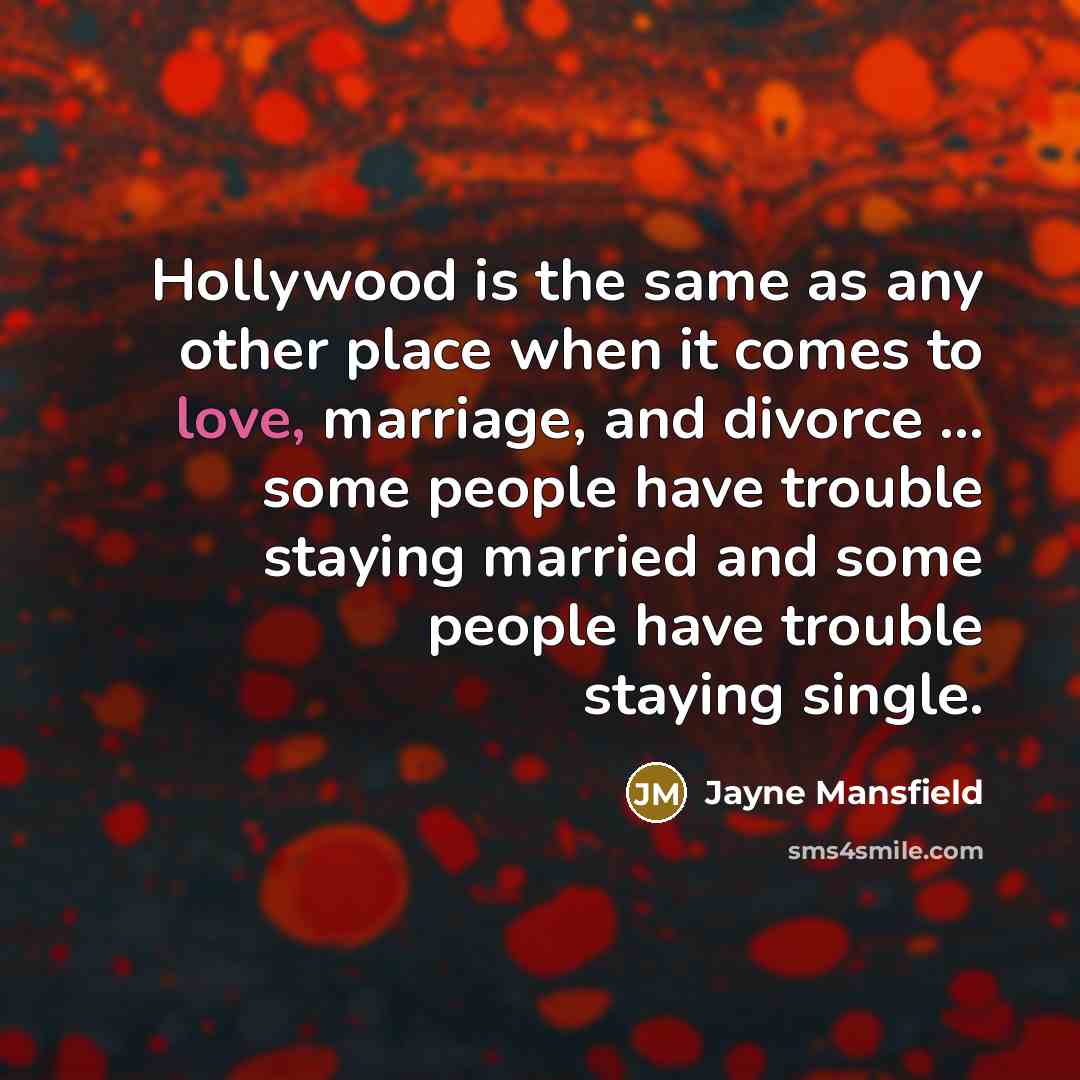 “Hollywood is the same as any other place when it…” quote by Jayne Mansfield