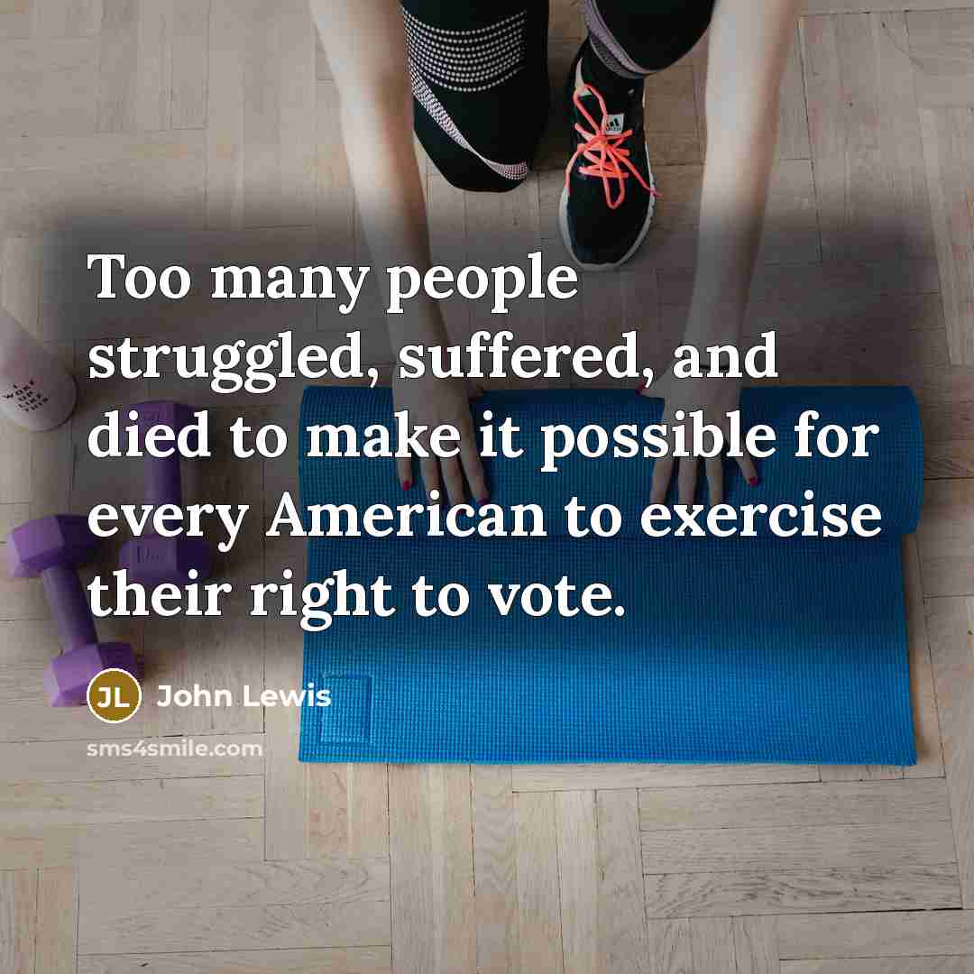 “Too many people struggled, suffered, and died to make it…” quote by John Lewis