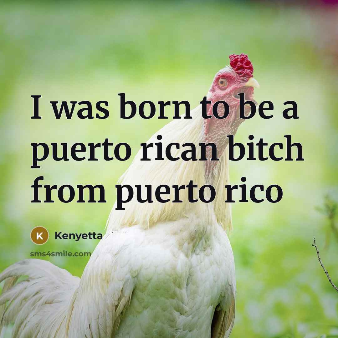 “I was born to be a puerto rican bitch from…” quote by Kenyetta