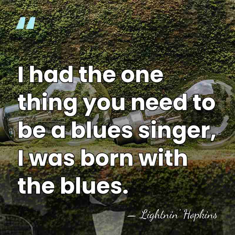 I had the one thing you need to be a blues singer,&hellip; - Lightnin' Hopkins