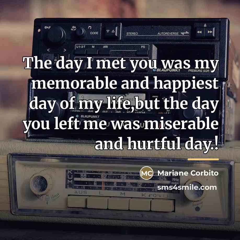 “The day I met you was my memorable and happiest…” quote by Mariane Corbito
