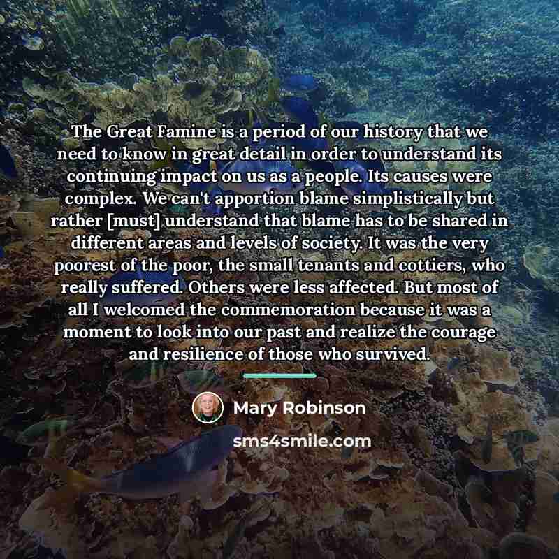 “The Great Famine is a period of our history that…” quote by Mary Robinson