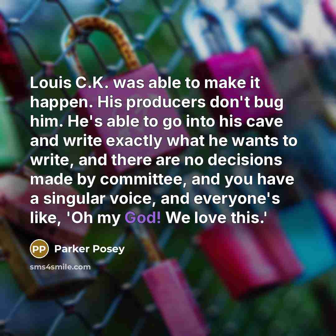 “Louis C.K. was able to make it happen. His producers…” quote by Parker Posey