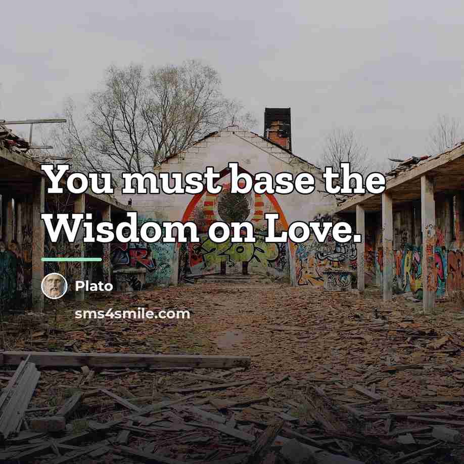 “You must base the Wisdom on Love.…” quote by Plato
