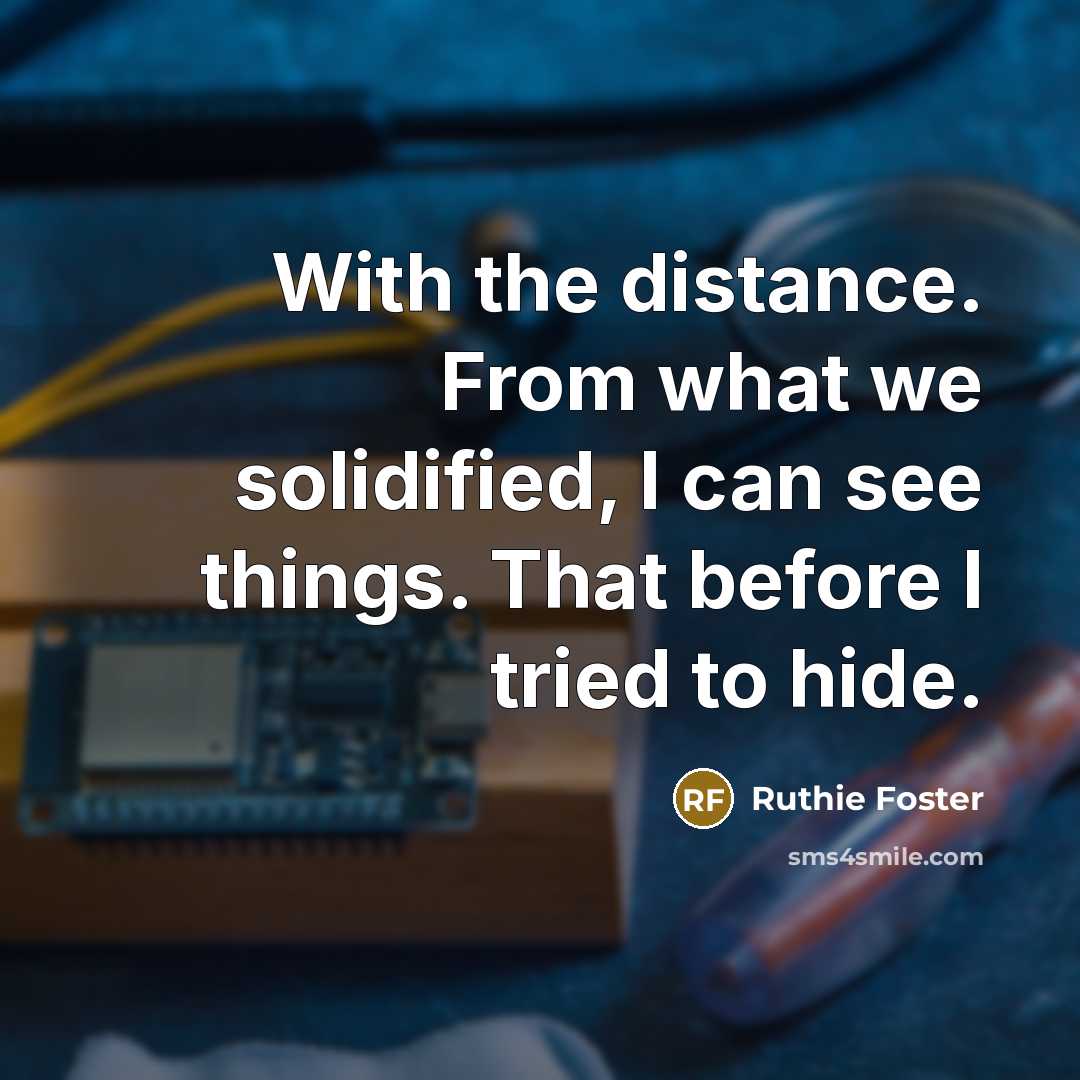 “With the distance. From what we solidified, I can see…” quote by Ruthie Foster