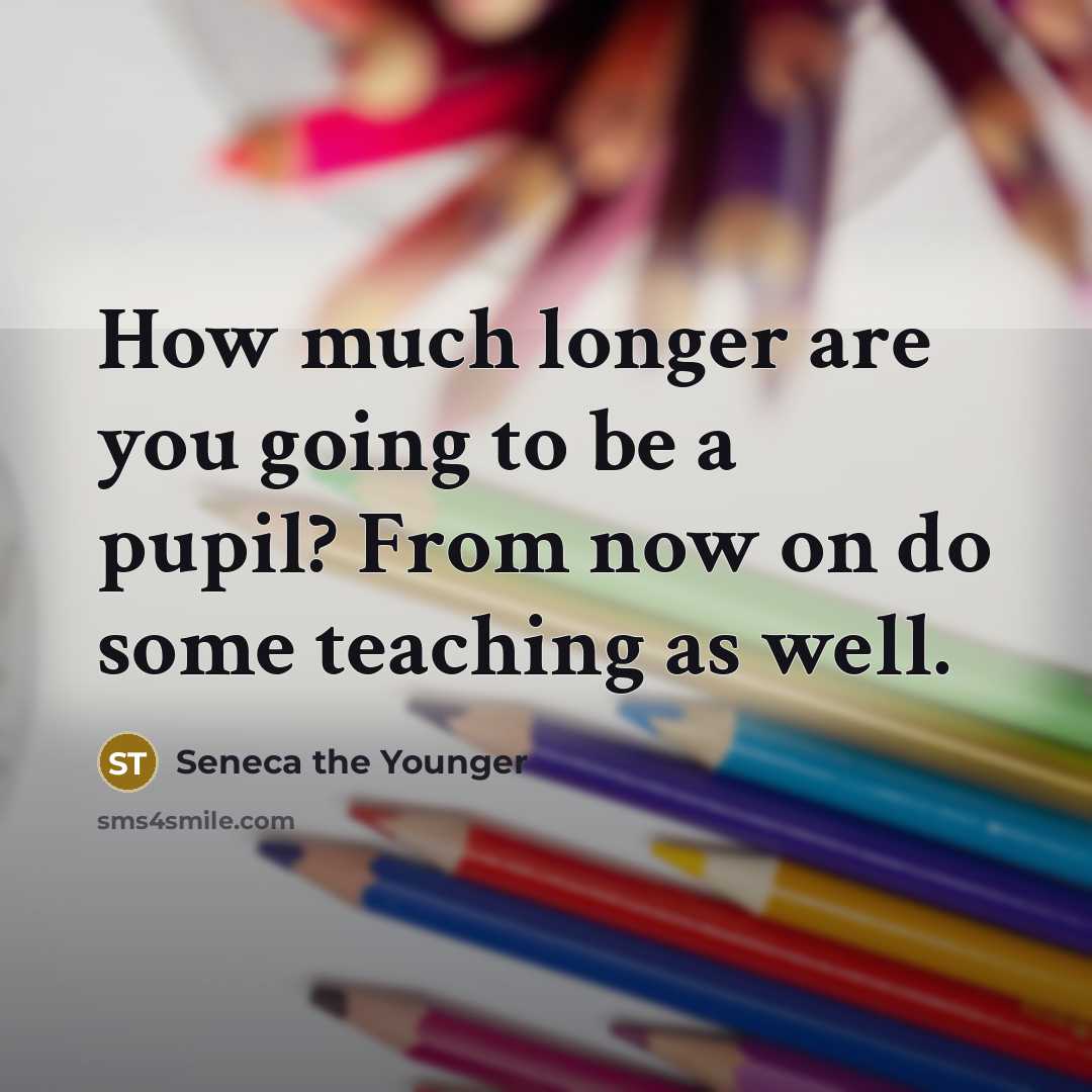 “How much longer are you going to be a pupil?…” quote by Seneca the Younger