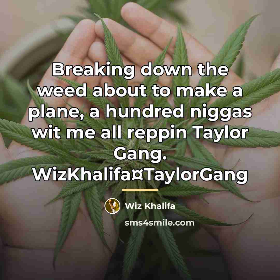 “Breaking down the weed about to make a plane, a…” quote by Wiz Khalifa