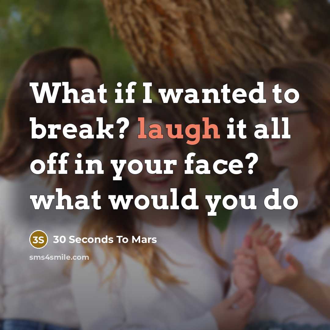 “What if I wanted to break? laugh it all off in your face? what would you do” quote by 30 Seconds To Mars