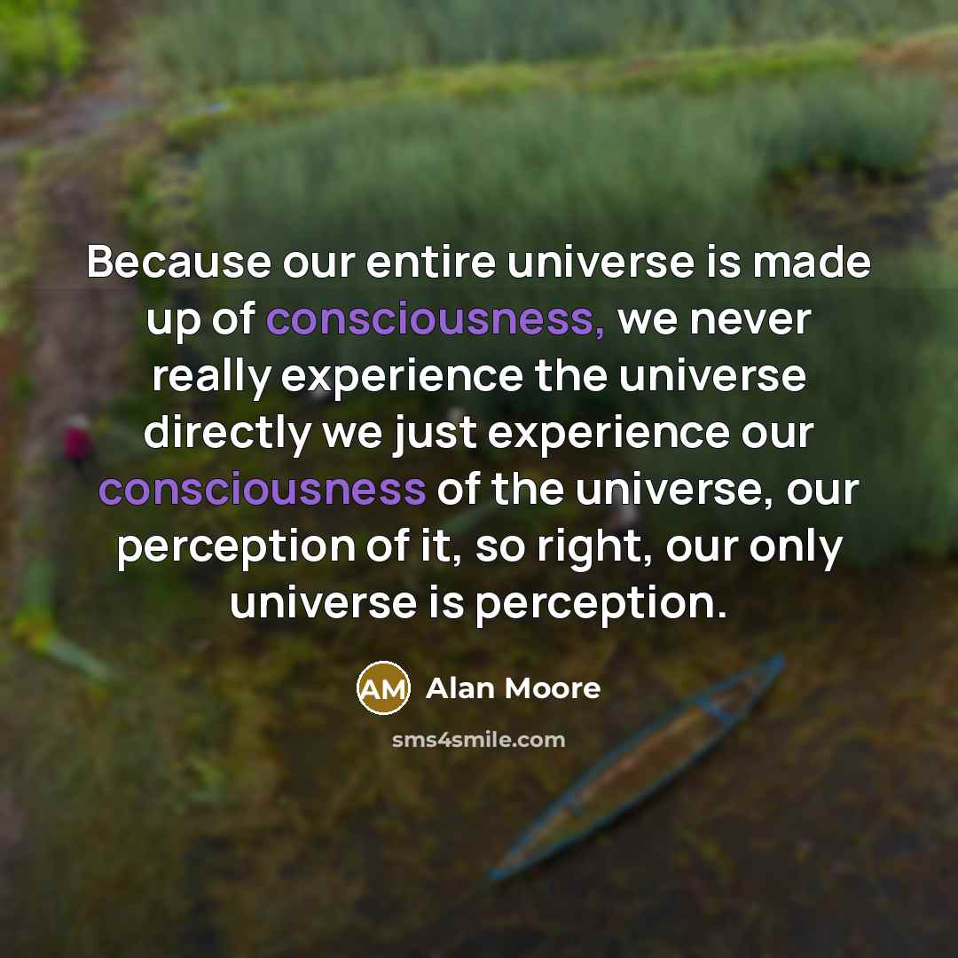 “Because our entire universe is made up of consciousness, we…” quote by Alan Moore