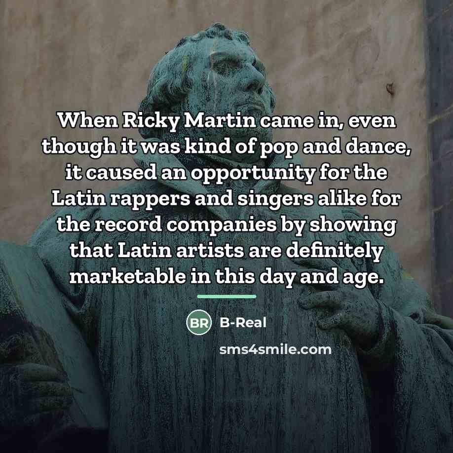 “When Ricky Martin came in, even though it was kind…” quote by B-Real