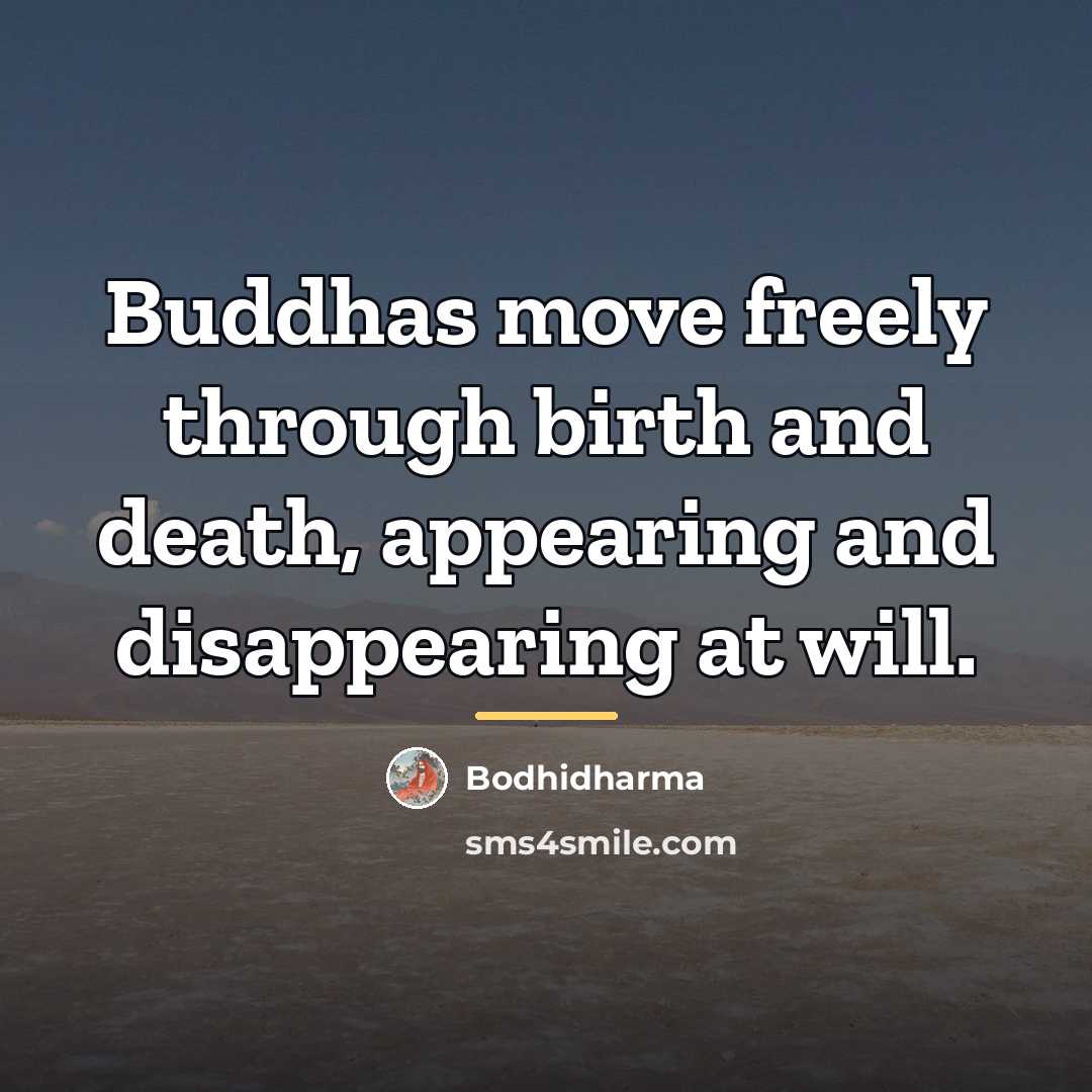 “Buddhas move freely through birth and death, appearing and disappearing…” quote by Bodhidharma