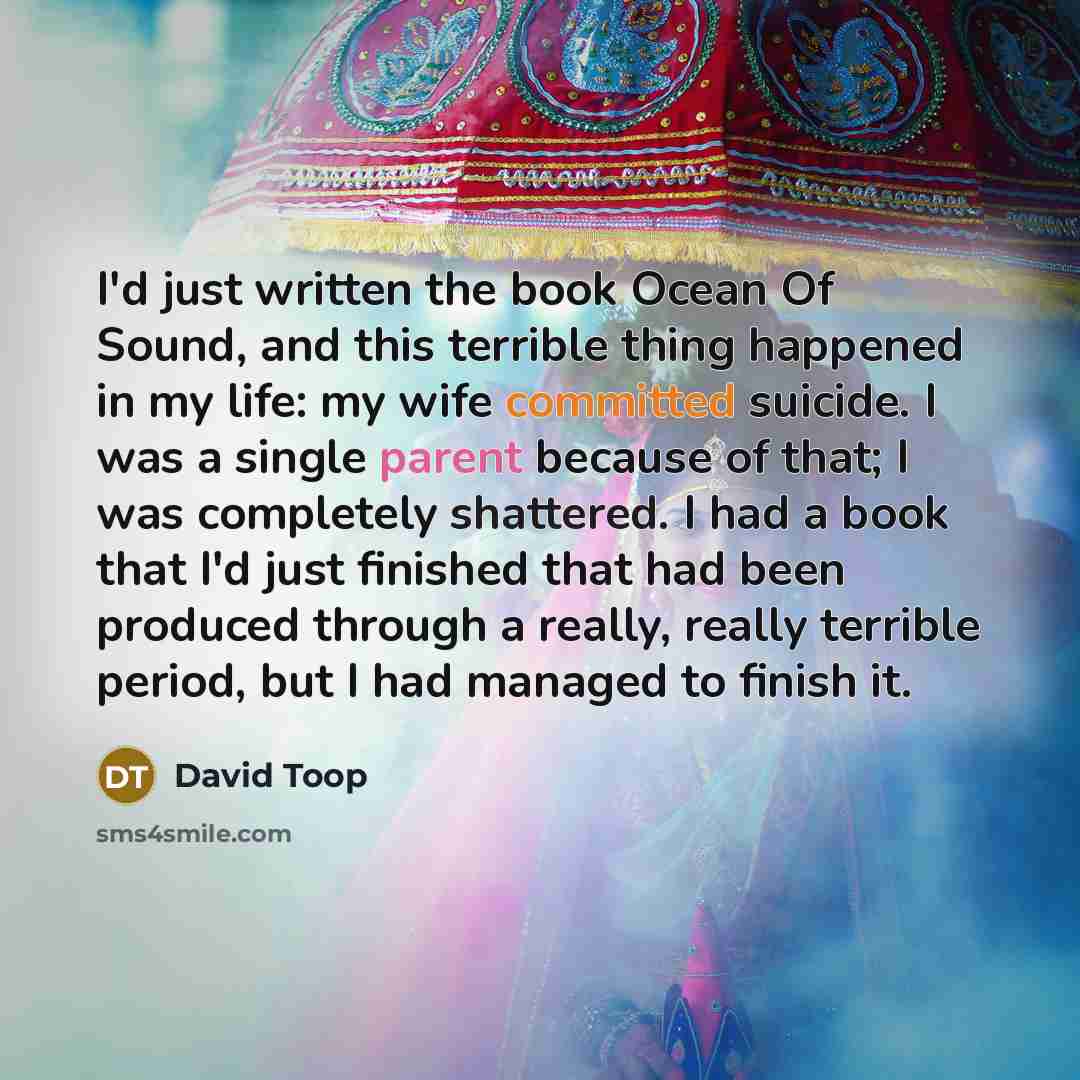 “I'd just written the book Ocean Of Sound, and this…” quote by David Toop