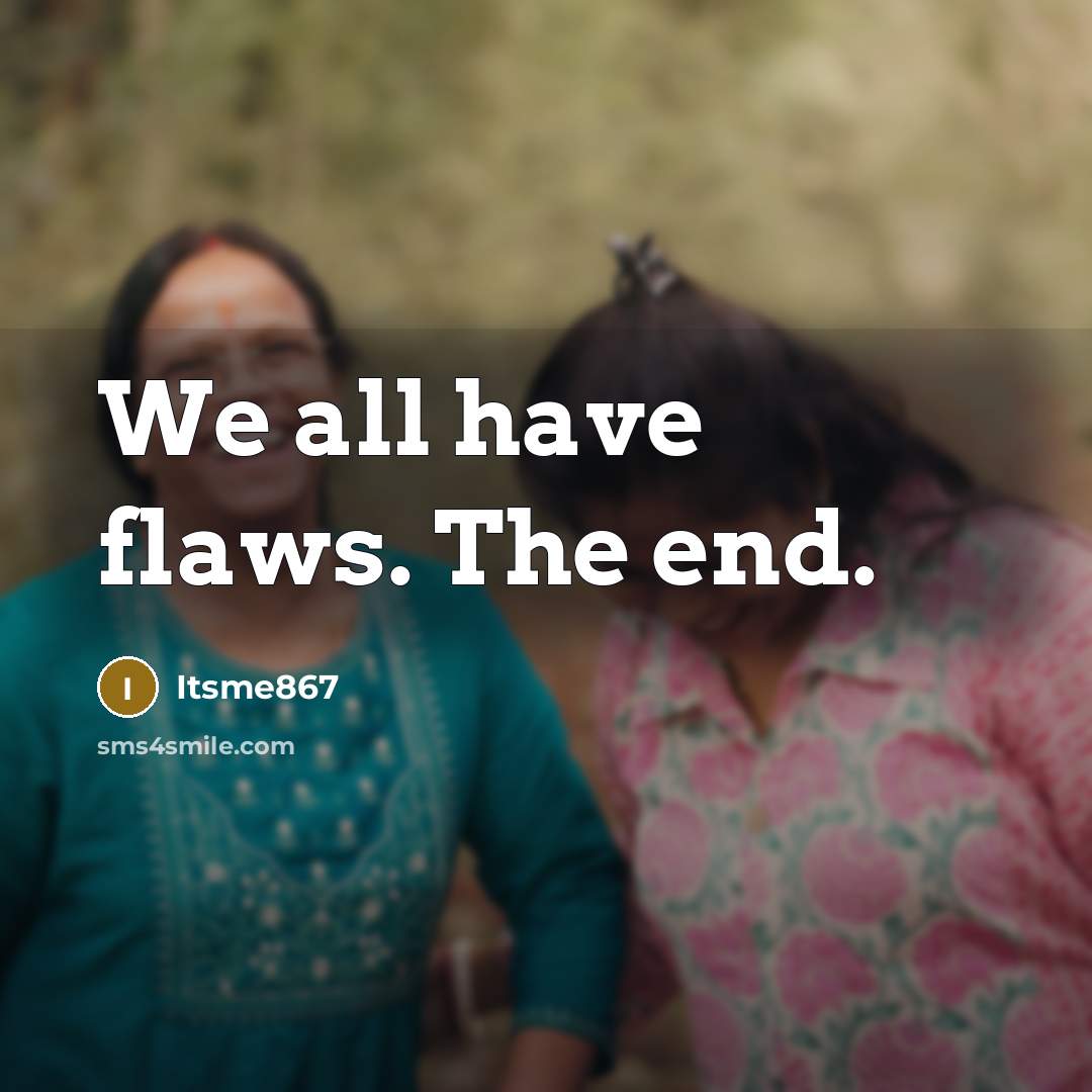 “We all have flaws. The end.…” quote by Itsme867