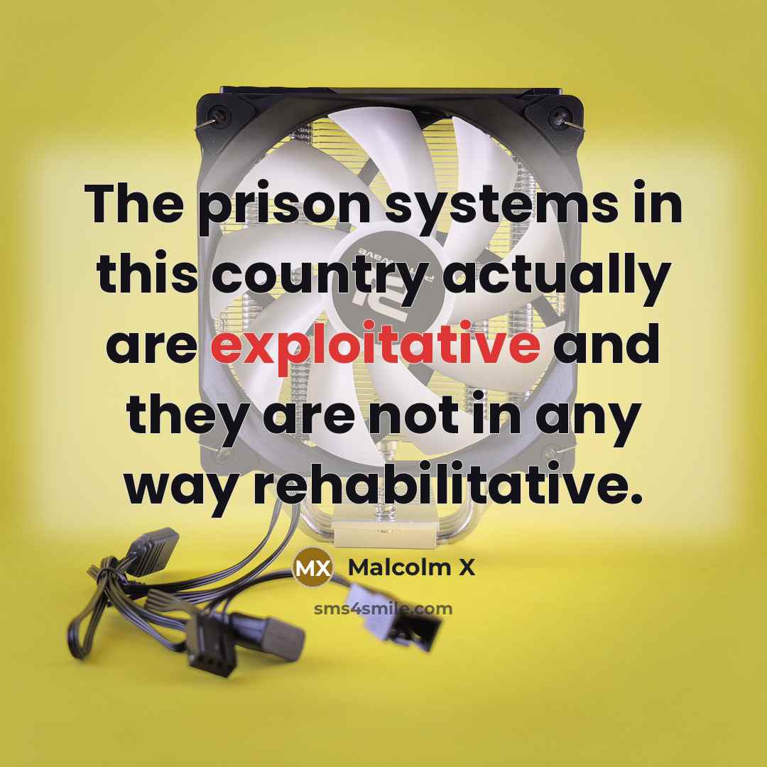 “The prison systems in this country actually are exploitative and…” quote by Malcolm X