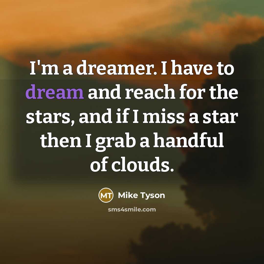 “I'm a dreamer. I have to dream and reach for…” quote by Mike Tyson