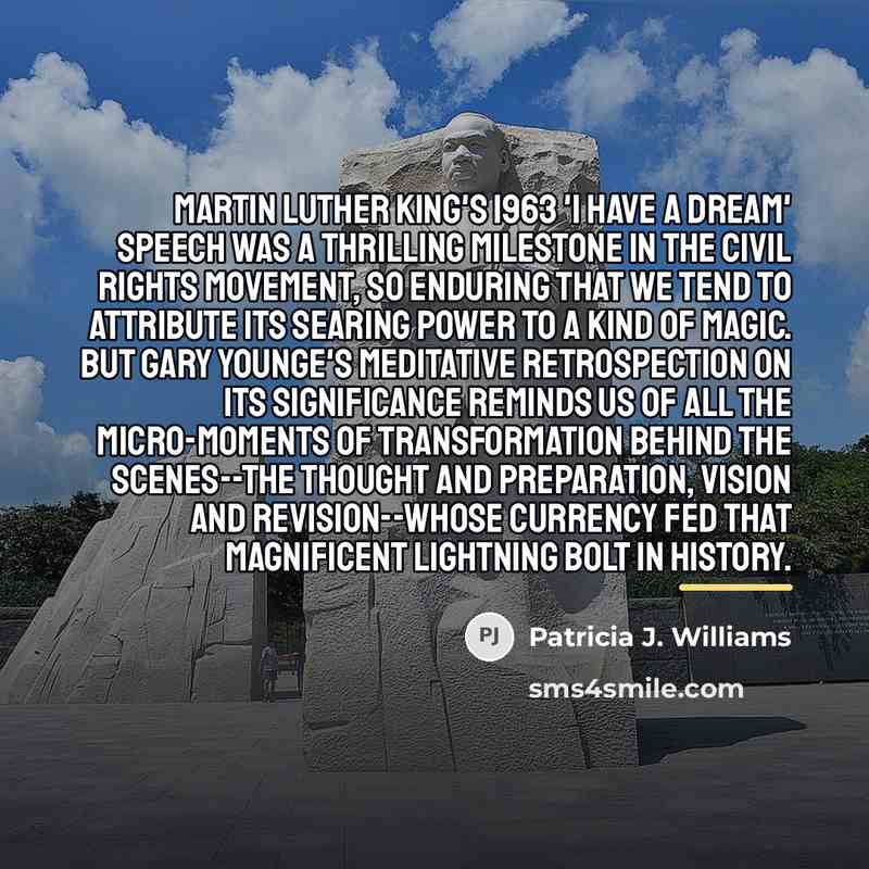 “Martin Luther King's 1963 'I have a dream' speech was…” quote by Patricia J. Williams