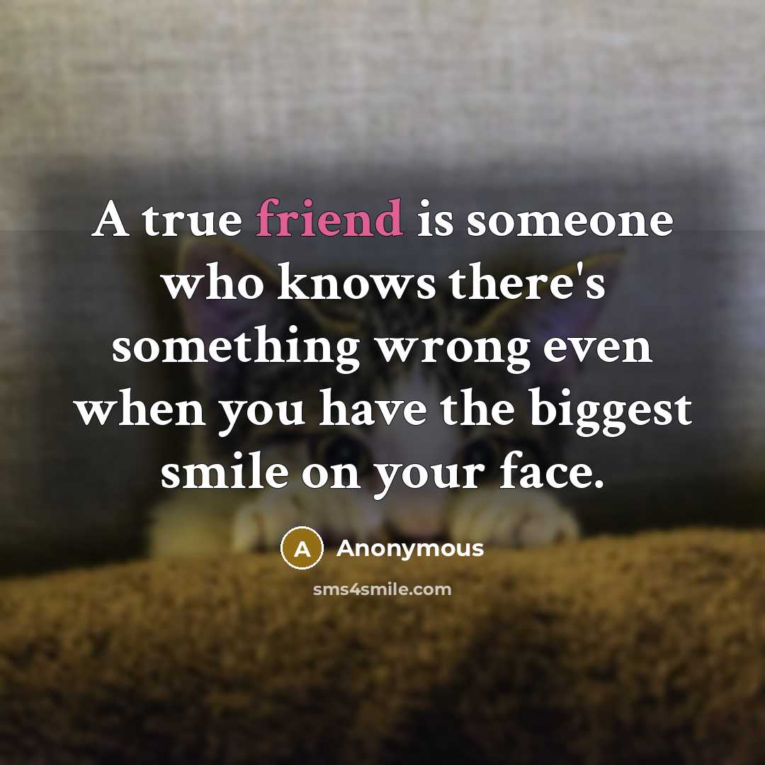 “A true friend is someone who knows there's something wrong…” quote by Anonymous