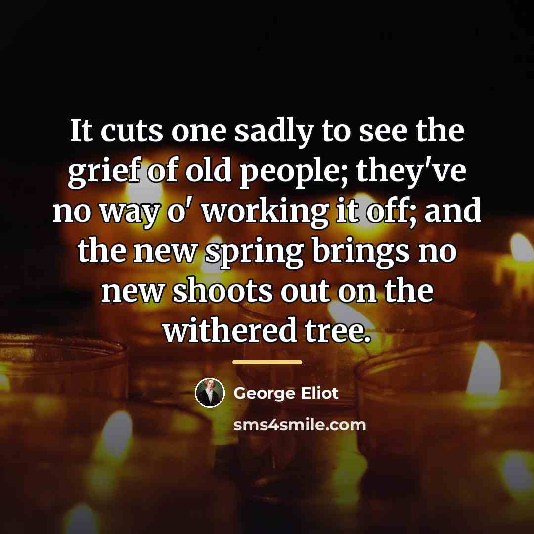 “It cuts one sadly to see the grief of old…” quote by George Eliot