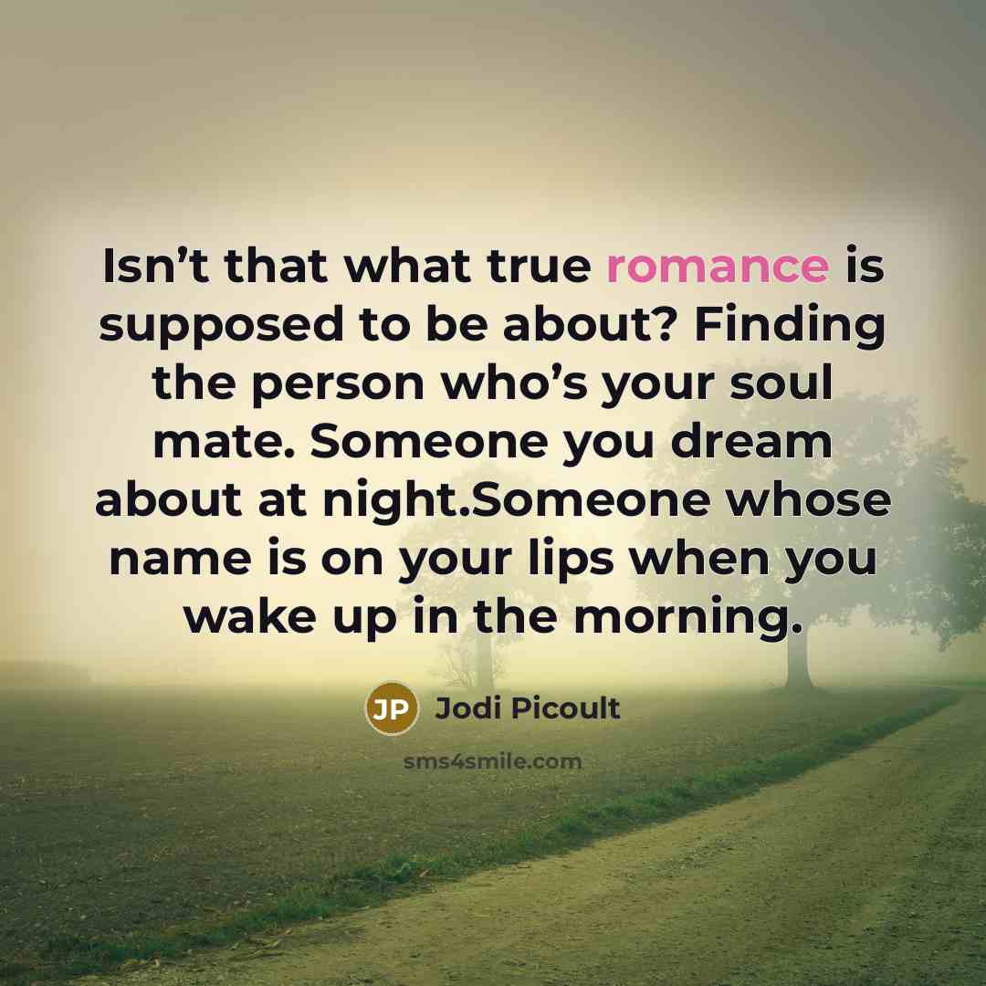 “Isn’t that what true romance is supposed to be about?…” quote by Jodi Picoult